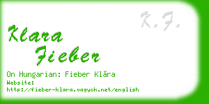 klara fieber business card
